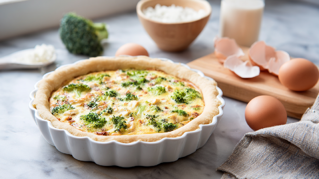 Киш с курицей и брокколи: классический рецепт французского пирога
