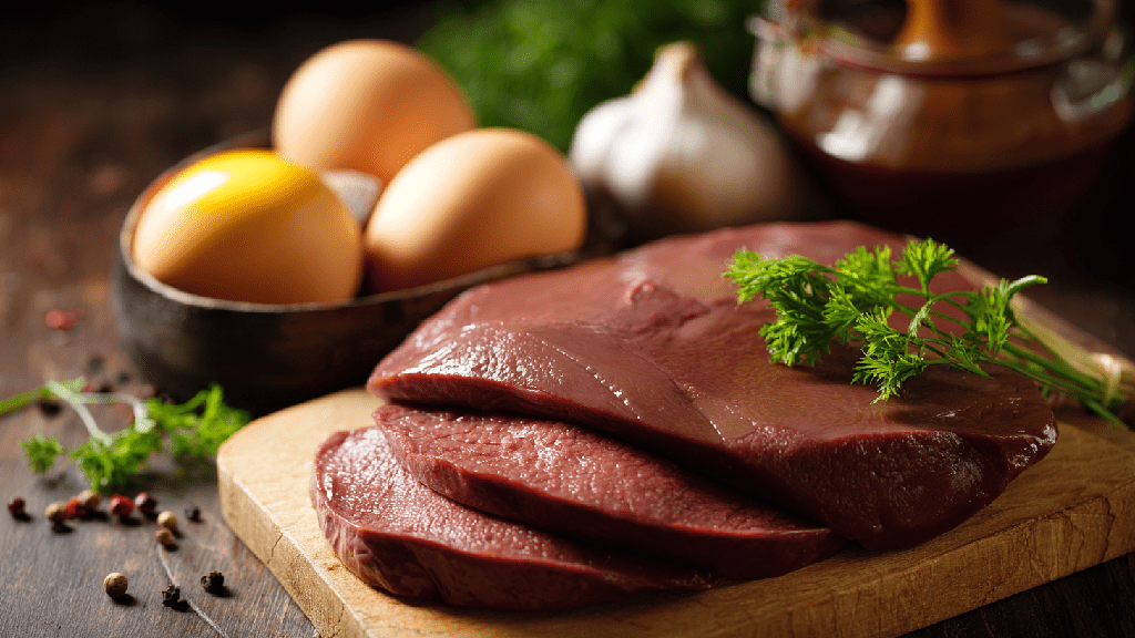 Продукты, повышающие гемоглобин в крови. Продукты животного происхождения: печень, мясо, яйца. 