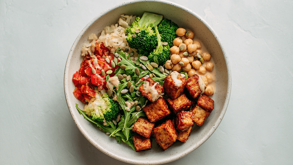 "Земной щит" с тофу и нутом (веганский)