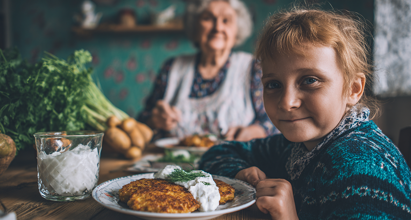Драники с соусом