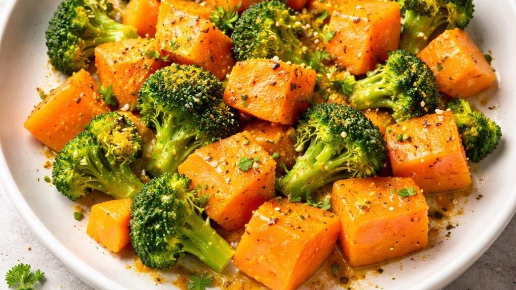 На пару с брокколи и куркумой